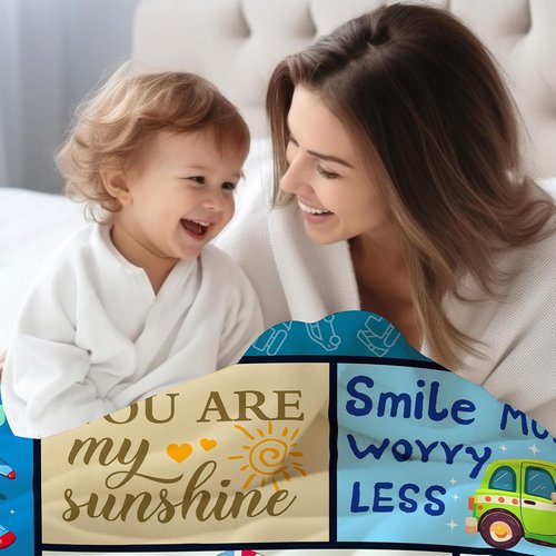 CIUGOIG Happy 1st Birthday Blanket - Soft 50"x40" Gift for One Year Old Boys | Adorable Teddy Bear Design