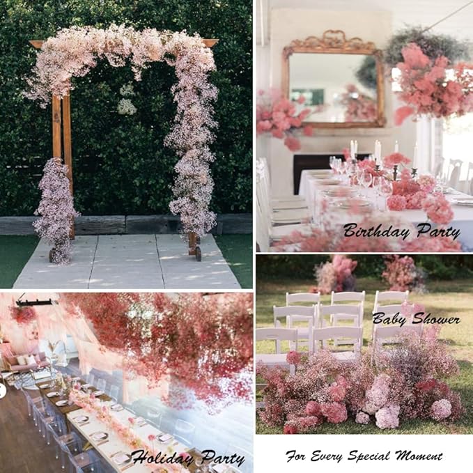 Bringsine Baby Breath Gypsophila Deco Pink Colour Artificial Flowers for Wedding 30 Pieces/lot