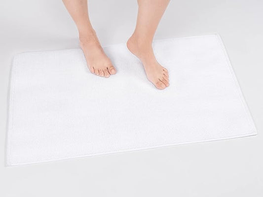 Cotton Paradise 100% Cotton Turkish Bathmat Rug, Soft Absorbent Quick Dry Non Slip, 20x34 Bathmat Rug, Snow White