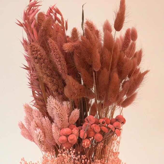 Dried Flower Bouquet & Floral Mix Premium Hand-Packed Natural Dried Plants for Home Decor, Bouquets, and Arrangements – Made in Italy (Light Pink)