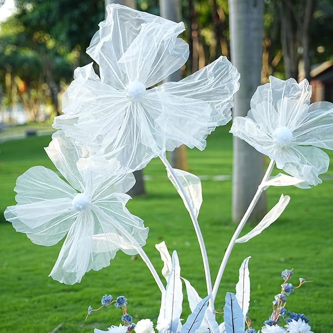 Wedding Decorations for Reception,5.6 Ft Giant Flowers for Decoration,Big Artificial Silk Flowers for Party Banquet Background,Home Decor,Photographic Props,Shop Window Display（White）
