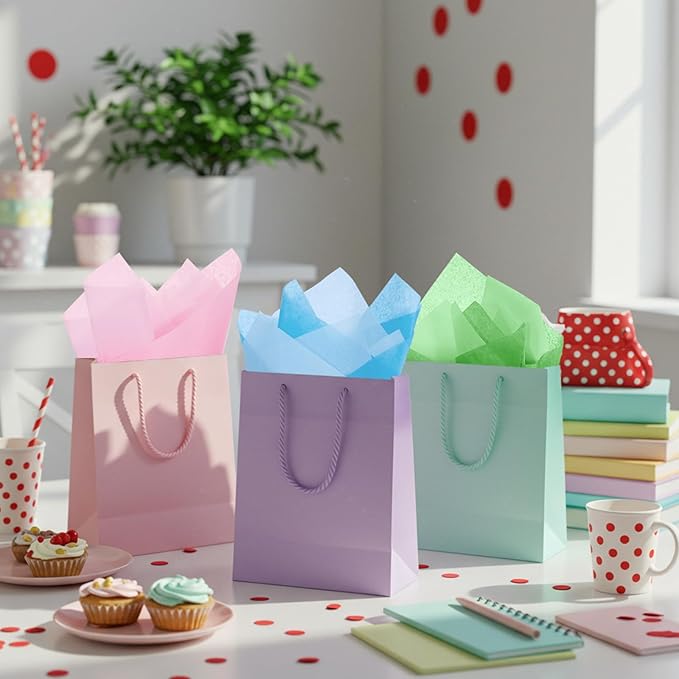 Qilery 500 Sheets Rainbow Pastel Tissue Paper Bulk for Gift Bags 15 x 20 Inch Acid Free Macaron Packaging Wrapping Decoupage Paper Sheets for Christmas Wedding Decoration DIY Flowers, Pom Poms, Crafts