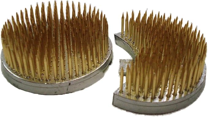 JapanBargain 2301, Flower Frog Japanese Ikebana Kenzan for Flower Arrangements Brass Floral Arranging Pin Needle Holder Sun and Moon Made in Japan, 3-3/4" x 2-1/4"