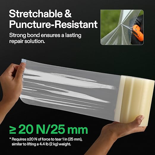 VIVOSUN Greenhouse Repair Tape, 6.3 mil 6" x108' Weatherproof Clear Poly Patch Tape, Heavy Duty Greenhouse Sheeting Coverings Film Tape for Plastic Sheeting and Tents