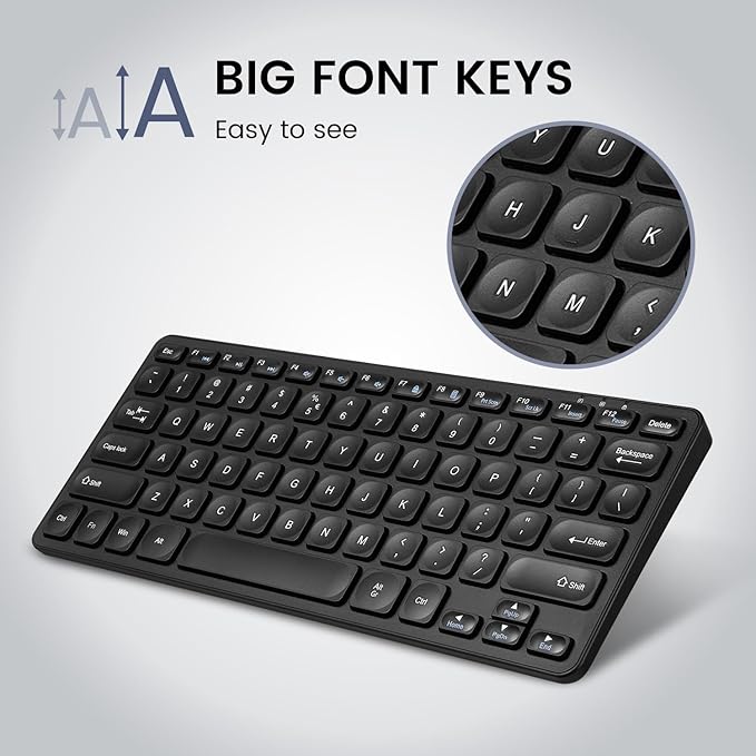 Perixx PERIBOARD-416 Wired Mini USB Keyboard with 4 Hubs - X Type Scissor Keys - Detachable USB-C and A Cable - US English