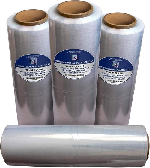 International Plastics Co. 18" Stretch Film - 1500 Feet of Heavy-Duty, 7-Layer Clear Wrap | 80 Gauge, 800% Stretch