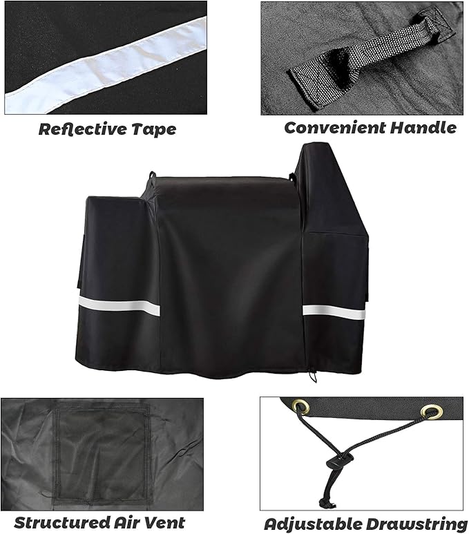 Utheer Grill Cover for Pit Boss 820 Deluxe, Pro Series 850, Z Grill 700 Series, Heavy Waterproof BBQ Grill Cover for 820D PB820FB Wood Pellet Grill, 600D Heavy Duty Fabric