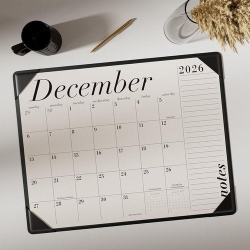 Jotsome Desk Calendar 2026-2027 | Large 22x17 Inch Desk Pad for Easy Organization - Black