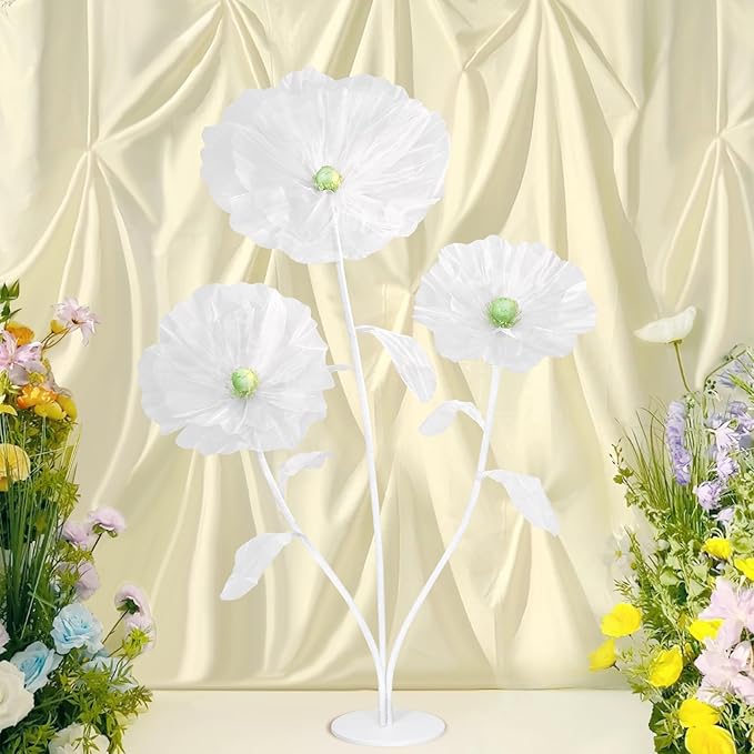 White Giant Flowers - 5.58ft Huge Floral Decorations Silk Durable Large Flowers for Christmas Wedding Classroom Decoration Birthday Party Baby Shower Beautify Room-White