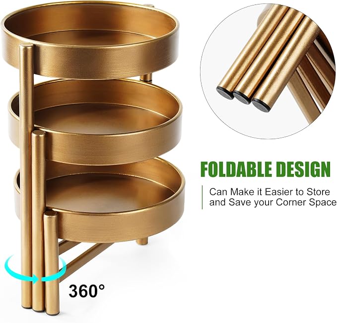 Harvest Land Plant Stand 3 Tier Indoor Metal Flower Shelf Corner Tabletop Holders for Garden Balcony Living Room Bedroom Patio Bronze