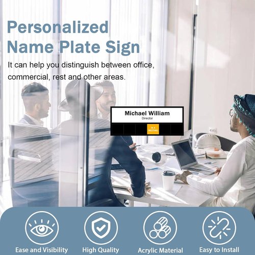 Magnetic Office Door Sign by [Brand Name] - 6 Status Options | Do Not Disturb, In Meeting, 10 x 4 Inches