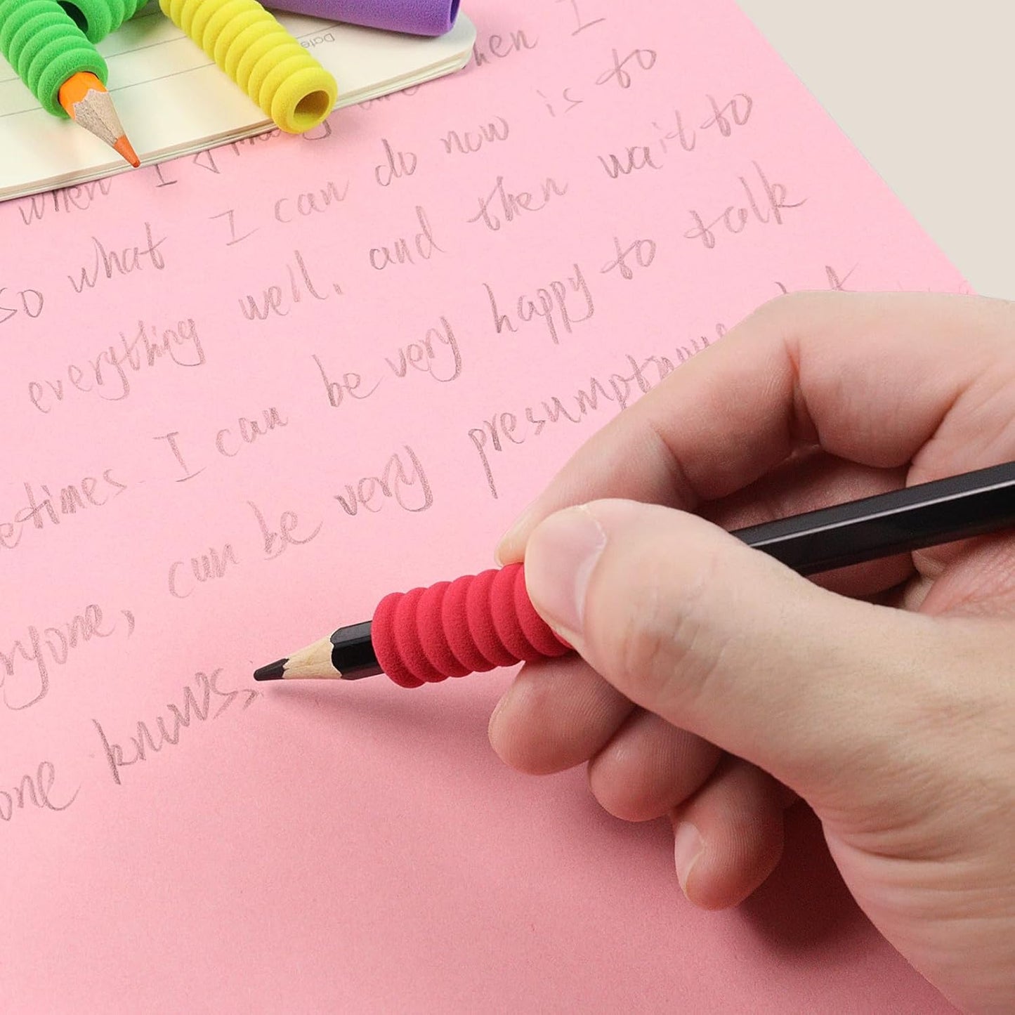 Skiennix Soft Foam Pencil Grips - Comfortable Handwriting Aid | 1.5 Inch | 15 Classic Colors