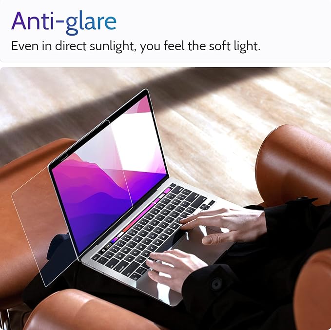 Peslv 3-Pack Anti Blue Light Screen Protector for MacBook Pro 13 Inch(2016-2022,M1,M2)&MacBook Air 13In(2018-2021,M1), 13.3" Mac Laptop Glare Filter Uv Blocker Shield Cover Eye Protection Film