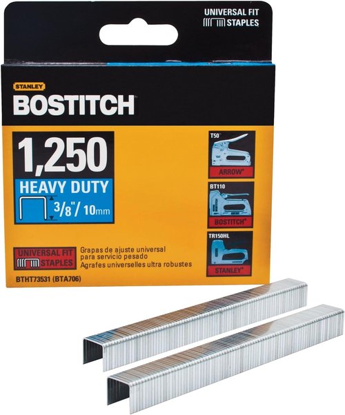 BOSTITCH Heavy Duty Staples - 3/8 Inch, 1250 Count for Reliable Performance
