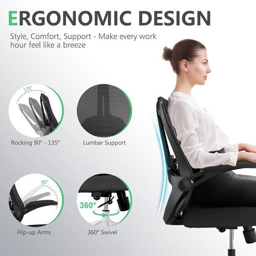 Balmstar Executive Office Chair - Ergonomic Mid Back Desk Chair with Lumbar Support & Adjustable Height | 350LBS Capacity