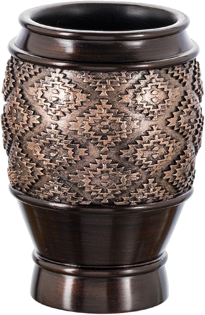 Creative Scents Dublin Brown Bathroom Accessories Set Complete - 4 Pc. Bathroom Sets Accessories, Luxury Bathroom Accessory Set - Soap Dispenser, Soap Dish, Tumbler & Toothbrush Holder Set