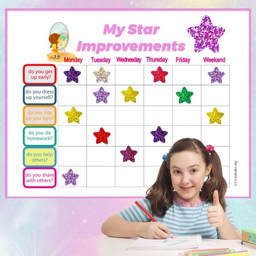 Anwyll Star Stickers - 500Pcs 1-Inch Glittery Colorful Star Stickers for Classroom Rewards & Crafts