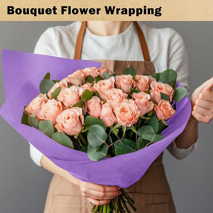 RUSPEPA Kraft Paper Roll - 17.5 inches x 32.8 feet - Recyclable Paper Perfect for Wrapping, Craft, Packing, Floor Covering, Dunnage, Parcel, Table Runner, Dark Purple