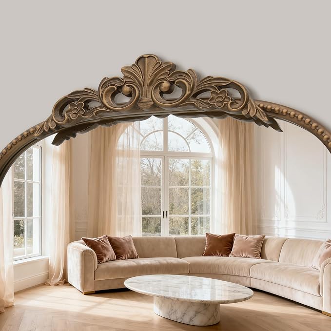 Micasso Gold Full Length Mirror: 21''x56'' Baroque Antique Floor Long Body Mirror - Traditional Ornate Vintage Mirrors for Wall/Dressing Room/Bedroom/Entryway/Hallway - Home Decor for Living Room