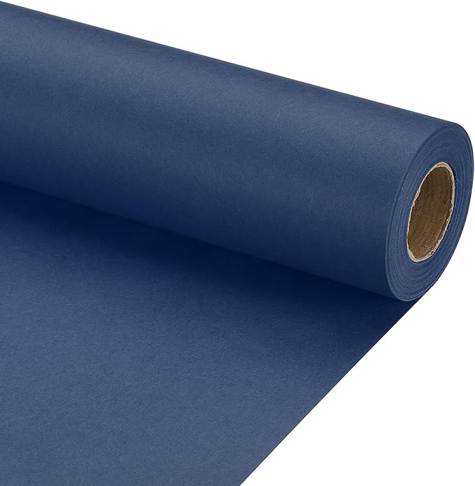 PATIKIL Wrapping Paper, 17" x 450"(37') 70 GSM Craft Paper Roll Kraft Packing Paper for Poster Bulletin Board, Gift Wrapping, Navy Blue