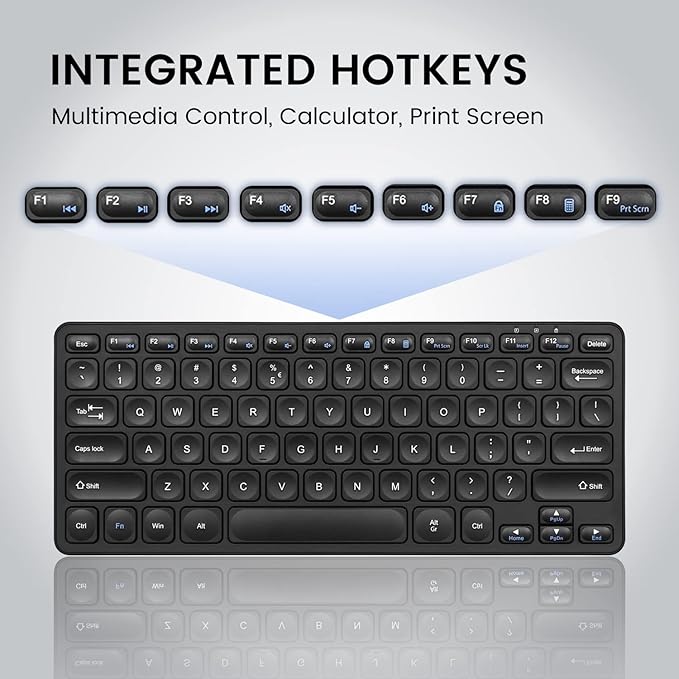 Perixx PERIBOARD-416 Wired Mini USB Keyboard with 4 Hubs - X Type Scissor Keys - Detachable USB-C and A Cable - US English