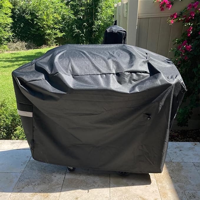 Pellet Grill Cover for Camp Chef Smoker, Cover Upgraded Full-Length Heavy Duty Waterproof Anti-UV Cover for Woodwind Pro 24 PG24SE PG2424SGB SmokePro DLX 24 PG24MZG PG24WWSB, for Weber Searwood 600