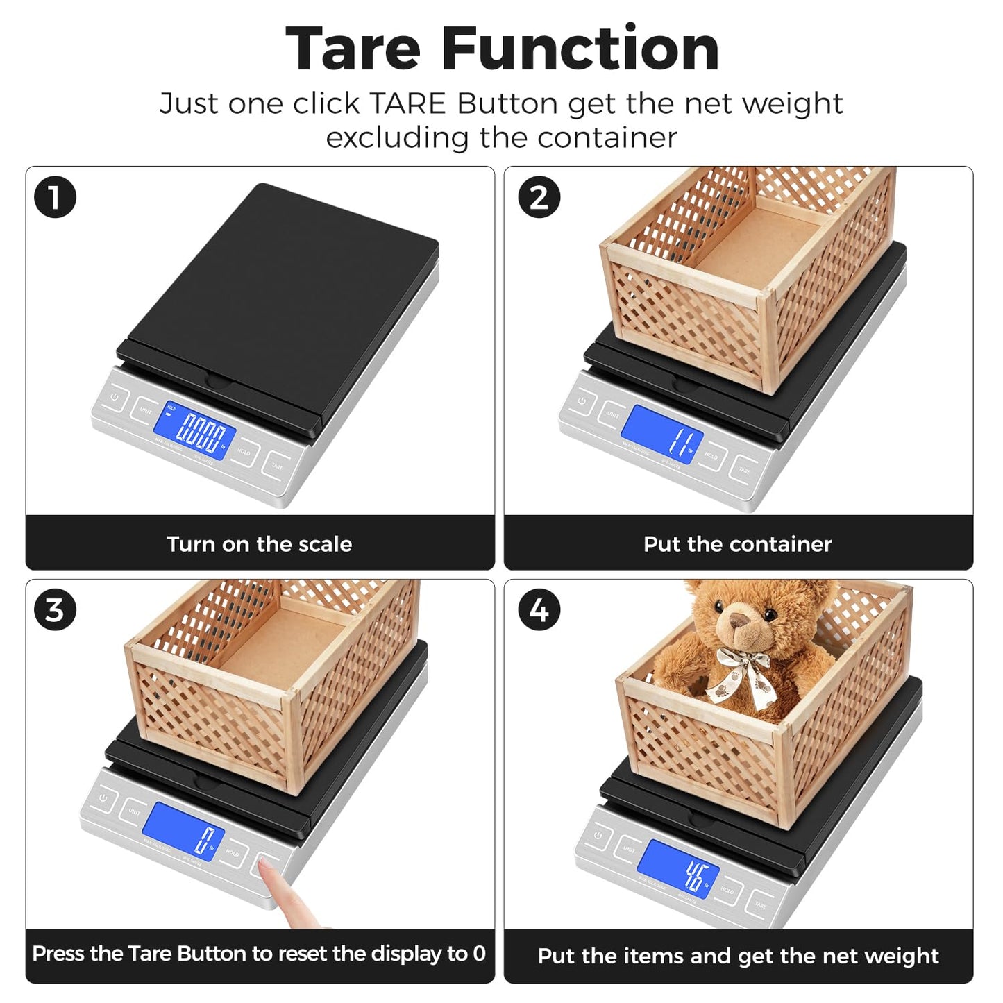 TIPRE Digital Shipping Postal Scale - 440lb Capacity | Accurate 0.5oz Commercial Weight Scale for Home & Business