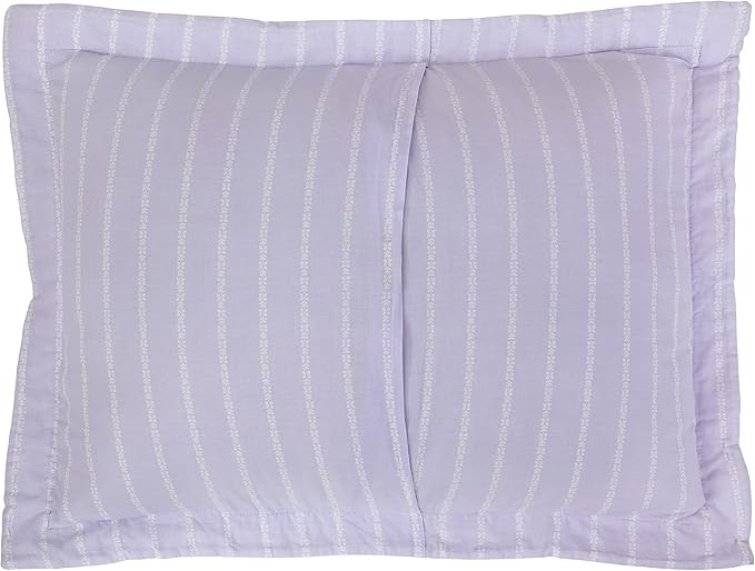 Laura Ashley - Twin Quilt Set, Reversible Cotton Bedding with Matching Sham, Lightweight Decor for All Seasons (Keighley Lilac, Twin)