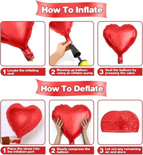 Heart Balloons by Pink Red - 12Pcs 18 Inch Light Pink Foil Love Balloons for Valentine's Day & Weddings