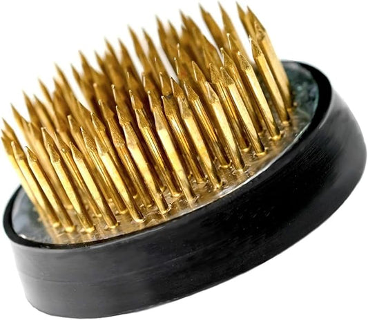 Brass Pin Floral Frog Ikebana Kenzan Flower Arranger Holder with Lead Base Rubber (1.57inch/40mm)