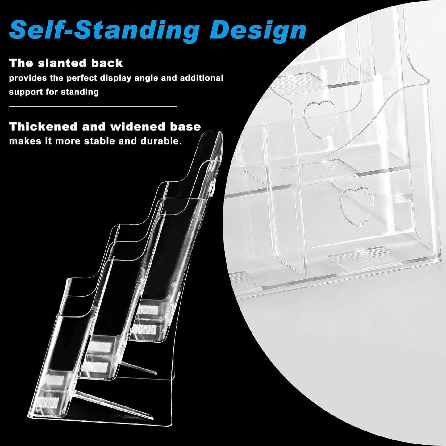 Xydstay Acrylic Brochure Holder - 3-Tier Clear Display Stand for 8.5x11 Inches | Slant Back Design