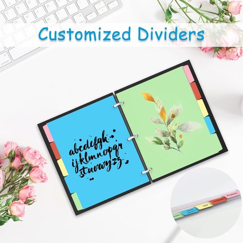 Binder Dividers - 1/5 Cut Tabs for 3 Ring Binders | Colorful Blank Write-On Page Dividers, 20 Total