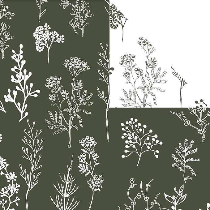 Bedsure Duvet Cover Queen Size - Reversible Dark Green Queen Duvet Cover Set with Zipper Closure, 3 Pieces Floral Patterned Bedding Set with 8 Corner Ties and 2 Pillow Shams