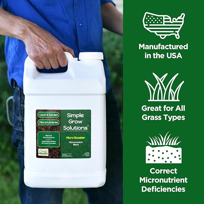 Micronutrient Booster- Complete Plant & Turf Nutrients- Simple Grow Solutions- Garden & Lawn Fertilizer- Grower, Gardener- Liquid Food for Grass, Tomatoes, Flowers, Vegetables (2.5 Gallon)