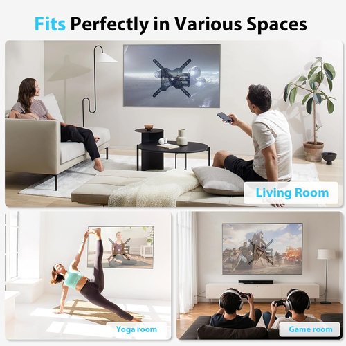 Gkyet Full Motion TV Wall Mount - Swivel & Tilt Articulating Arms for 19-55 Inch TVs | VESA 400x400mm, 66lbs Max