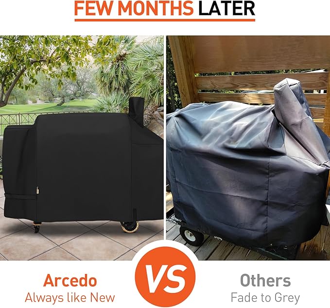 Arcedo Pellet Grill Cover Compatible with Pit Boss Sportsman 1100 and 1600, Heavy Duty Waterproof All Weather Protection Outdoor BBQ Wood Pellet Smoker Cover