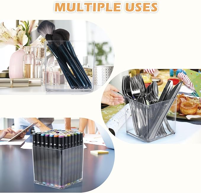 2 Pack Acrylic Cube Vases 5 X 5 Inch, Clear Square Vases, Shatterproof Flower Vase Decorative Centerpiece for Home, Wedding