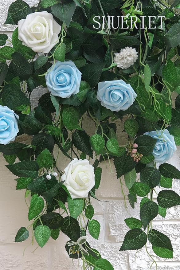 Ivory White Artificial Roses 25pcs, Real Looking Fake Foam Flowers with Stems for DIY Wedding Bridal Bouquets, Centerpieces, Party, Baby Shower, Christmas Decor