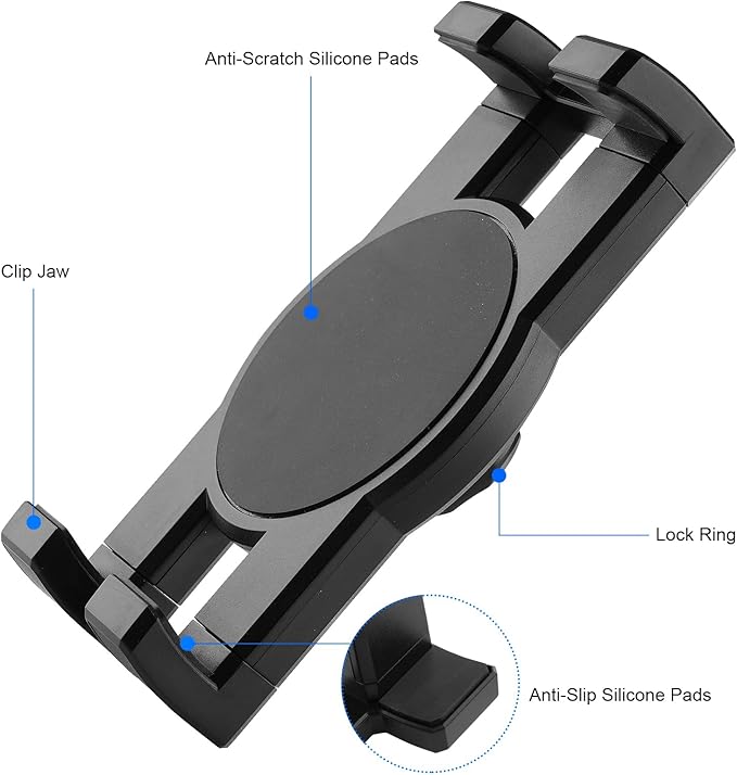 Mippko Tablet Holder for Treadmill/Elliptical/Spin Bike/Peloton/Indoor Cycle,Gooseneck Arm Super Crab Clamp Mount Compitable with 4.7~12.9" iPad/Nexus/LG G Pads/e-Reader/Switch/iPhone