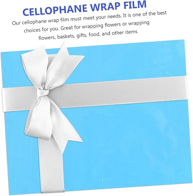 NOLITOY Colored Cellophane Wrap Roll for Flower Wrapping and Packaging Cut Transparent Packing Film for Bouquets Baskets and Craft Decoration Blue Tone