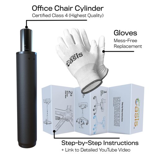 Office Chair Cylinder Replacement - Heavy Duty Pneumatic Gas Lift Piston for Desk & Gaming Chairs