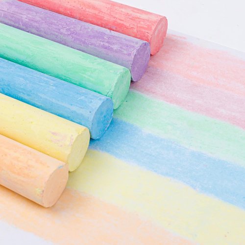 Feela Jumbo Sidewalk Chalk - 72 Pack Non-Toxic Outdoor Chalk Set for Kids | 18 Vibrant Colors