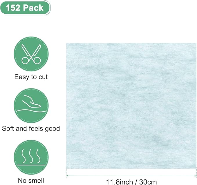 M METERXITY 152-Sheet Korean Cotton Wrapping Flower Paper, 11.8 Inch/ 30cm Waterproof Floral Wrapping Cotton Paper for Bouquets/Gift Packaging [Sky Blue]