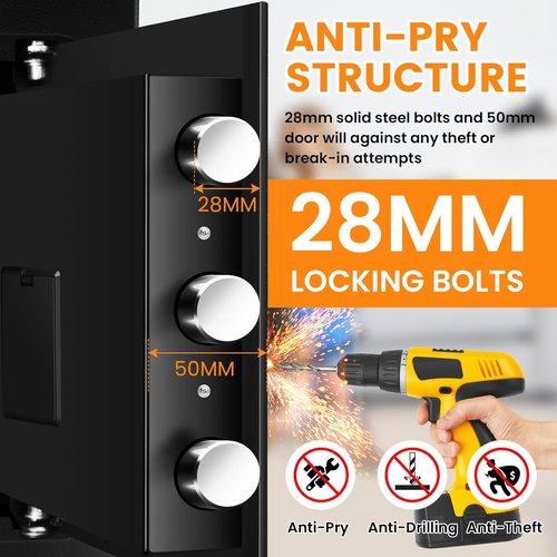 Regine Switzerland 5.6 Cu Ft Large Drop Safe Box - Heavy-Duty Anti-Theft Money Safe with Digital Keypad & Quick Drop Slot