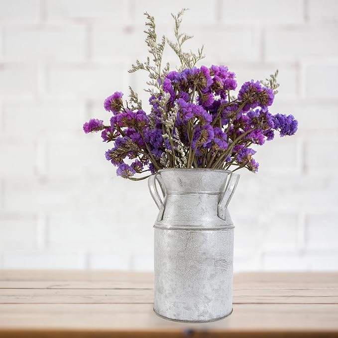 Wrought Iron Flower Vase, Vintage Metal Tin Bucket for Dried and Fresh Flowers, Decorative Centerpiece (7. 28 X 4. 33 X 3. 74 Inch)
