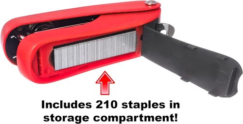 Praxxis Pro Mini Stapler - Durable, Compact Aria-Plus Design for Office & Travel Use | Red Color