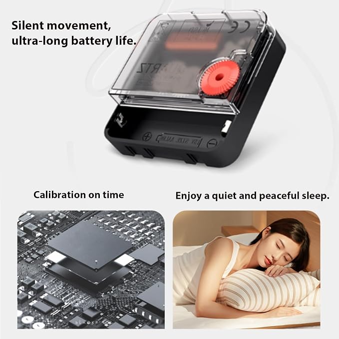 Modern Wall Clock for Living Room, Guitar Wall Clock with Adjustable Light, Great Decor for Music Room, Bedroom