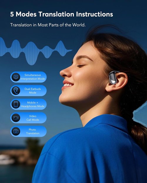 Paekole AI Translation Earbuds - Real-Time Two-Way Translator | 198+ Languages, 3-in-1 for Travel & Learning