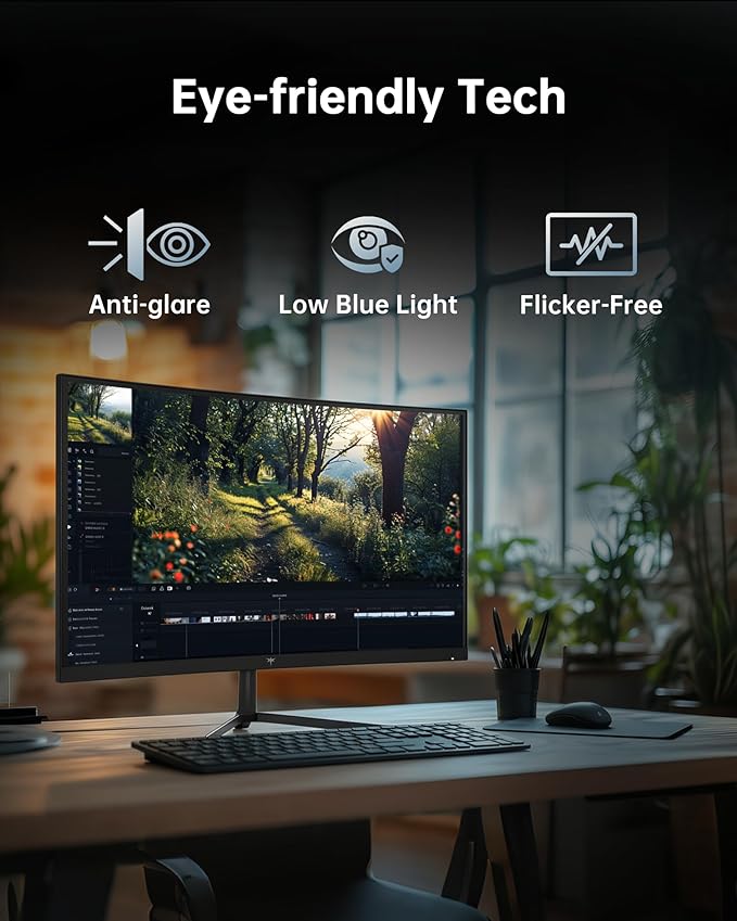 KTC 24 Inch Curved 240Hz Gaming Monitor, FHD 1500R Curved Computer Monitor 1080P, 3000:1 Contrast, Adaptive Sync, HDR, MPRT 1ms, HDMI DisplayPort, Low Blue Light, Tilt, VESA Mount, H24S17P