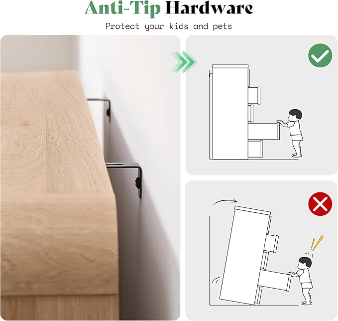 AMERLIFE 7 Drawer Dresser for Bedroom, 49" Wide Modern Chest of Storage Drawers with Rounded Corners, Anti-Tip Kit, Wood Cabinet Organizer for Closet, Apartment, Nursery, Easy Assembly, Light Oak